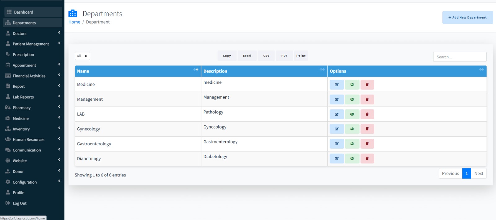Hospital Management System Main Dashboard — Total Bill, Bed Occupancy, Top Services, Disease Outbreak Alerts